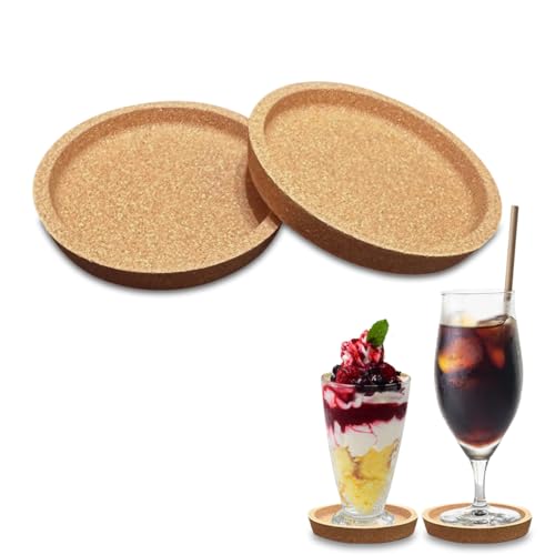 WinJapan コルク コースター 2枚 木製 コルクシート 丸 大 厚め 無地 業務用 セット (2)