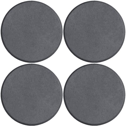 FULLKOMINN 珪藻土 コースター くっつかない 4枚 丸型 おしゃれ コップ敷き 大きめ ドリンクコースター 吸水 冷たい飲み物 グラス置き 防カビ 滑り止め アスベストなし 検査済 ディープグレー