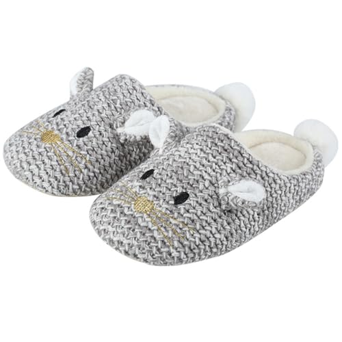 [kaitesi] 2023 可愛い スリッパ ルームシューズ ネコちゃん 冬用 猫 動物 柄付き ふわふわ もこもこ ..