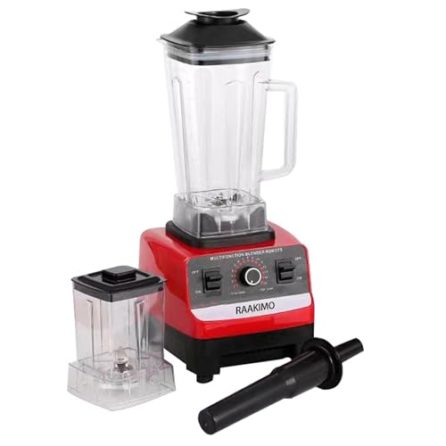 RAAKIMO ミキサー ジューサー スムージーメーカー 2000ML大容量+800mlミキシングカップ ワンクボタンで洗浄でき 6枚刃 一台多役 粉砕機 豆乳機 豆乳メーカー ブレンダー
