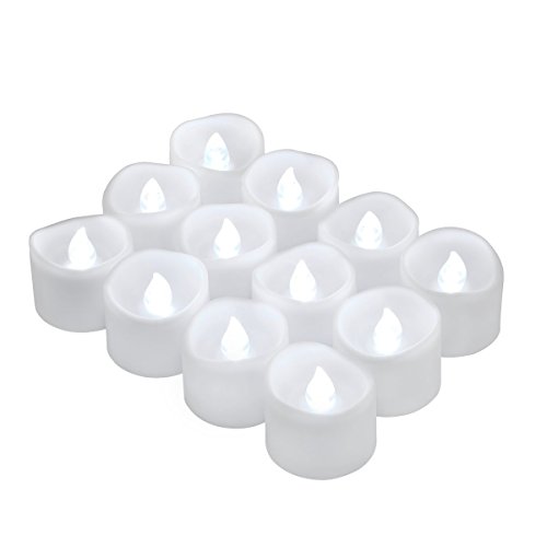 ORIA 煙なしキャンドル 電子蝋燭ライト（ホワイト） 凛々炎12枚セット 幻空間を作ろう！点滅機能付き for 誕生日、結婚式、部屋、飾り