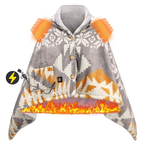 MeillyHoomi 電気毛布 電気ブランケット 掛け 敷き 兼用 電気ひざ掛け 防寒対策 大判 速暖 ヒーター付..