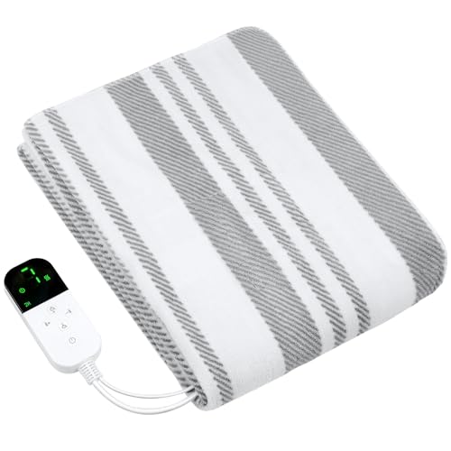 電気毛布 掛け敷き兼用 洗える【160x80cm 2-4-8-12H切タイマー】節電 電気ブランケット 7段階温度調節 80W 速暖 省エネ ダニ退治 軽くて柔かい生地 肩掛け 膝掛け シングル 防寒対策 暖房器具 キ