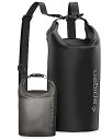 Spigen 完全防水 ドライバッグ 20L + 2Lセット 大容量 リュック 防水バッグ IPX6認証 海 プール ダイビング 釣り キャンプ A630 AMP04534 (ブラック)