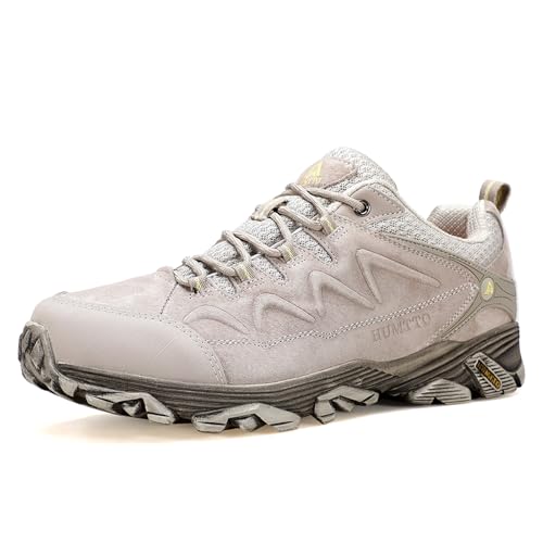 [HUMTTO] トレッキングシューズ, メンズ, アウトドアハイキングシューズ (ベージュ（ローカット）, 大人, 26.5 cm, 数値, 日本の靴のサイズ寸法)