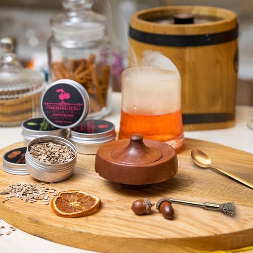 カクテル スモーカー 燻製器 家庭用 【天然木製&改良設計】 スモークマシン ウイスキー 燻製 ウイスキースモーカーキット グラス キャンプ 父の日 おしゃれ ...