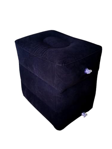 フットレスト 三段階 飛行機 バス 車 エアー 逆流防止弁付き オットマン クッション 旅行 足置き 持ち..