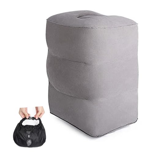 フットレスト 【空気入れ40秒で完了】飛行機 足元 クッション 軽量設計 快適グッズ ポンプ不要 足枕 簡..