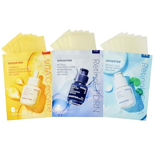 【イニスフリー】人気美容液 ゲルマスク3種 セット (5枚入り×3種類) 正規品 シートマスク PDRN ビタC レチノール ハリ パック 高保湿 毛穴 乾燥 ...