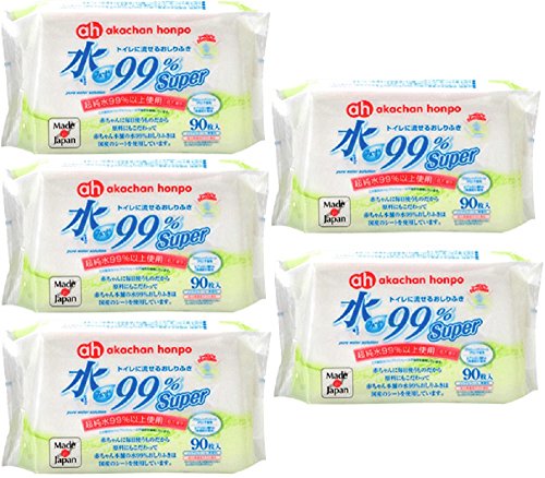 ◆商品名：Super トイレに流せるおしりふき 90枚×5個パック●成分:水・ヒアルロン酸Na、乳酸Na、PCA-Na、PEG-60水添ヒマシ油、メチルパラベン、エチルパラベン、セチルピリジニウムクロリド 化粧品の技術で、新生児から使えるアカチャンホンポオリジナルのおしりふきをつくりました！ おしりふきは水に近づけることがいちばんという発想から、徹底的に水にこだわり、超純水を使用しています。 残り1%の成分も厳選し、さらに水の品質にこだわりました。 防腐剤・殺菌剤を必要最小限（0.3%以下）に抑えた赤ちゃんのおしりふきです。 プロピレングリコール(PG）は配合していません。 お肌を健やかに保つヒアルロン酸Na（保湿成分）を配合しています。 ノンアルコール、無香料、お肌にやさしい弱酸性です。 ※超純水：あらゆる技術を駆使し限りなく不純物を取り除いた、純度100%の理論上のH2Oに限りなく近い水のこと●成分： 水・ヒアルロン酸Na、乳酸Na、PCA-Na、PEG-60水添ヒマシ油、メチルパラベン、エチルパラベン、セチルピリジニウムクロリド 化粧品の技術で、新生児から使えるアカチャンホンポオリジナルのおしりふきをつくりました！ おしりふきは水に近づけることがいちばんという発想から、徹底的に水にこだわり、超純水※を99%以上使用しています。 残り1%の成分も厳選し、さらに水の品質にこだわりました。 防腐剤・殺菌剤を必要最小限（0.3%以下）に抑えた赤ちゃんのおしりふきです。 プロピレングリコール(PG）は配合していません。 お肌を健やかに保つヒアルロン酸Na（保湿成分）を配合しています。 ノンアルコール、無香料、お肌にやさしい弱酸性です。 ※超純水：あらゆる技術を駆使し限りなく不純物を取り除いた、純度100%の理論上のH2Oに限りなく近い水のことブラックフライデー サイバーマンデー 寒さ対策 乾燥 年末準備 クリスマス　イルミネーション