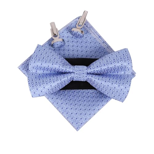 [BRMM MIA] 蝶ネクタイ メンズ ワンタッチ ペイズリー柄 ボウタイ チーフ セット 結婚式 フック式 簡単..