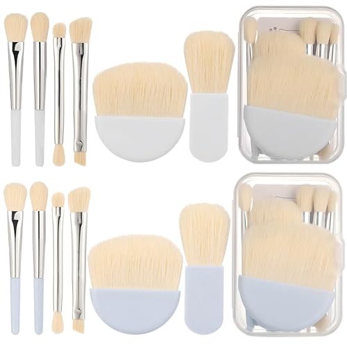 OKAWASI メイクブラシ ミニ 化粧筆 携帯用 アイシャドウ パウダーブラシ 柔らかい メイク道具 携帯用 ..