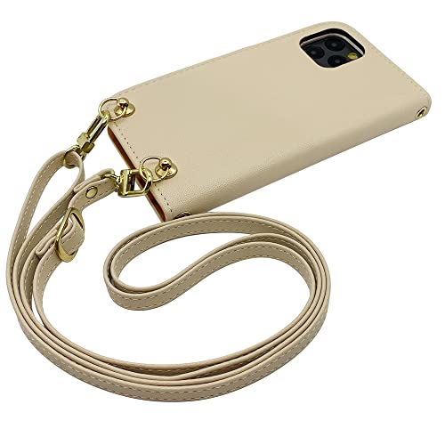 Galaxy A52 5G SC-53B ギャラクシー 対応 スマホショルダー 手帳型 スマホ ケース (手帳クリーム×クリーム) くすみ ニュアンスカラー PUレザー シンプル おしゃれ かわいい ストラップホール カー