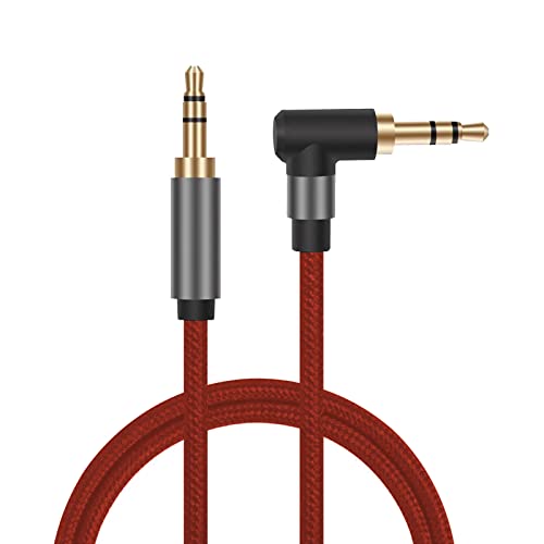 ALLVD 3.5mm オーディオケーブル L型 イヤホン ケーブル (1.5m) AUXケーブル 90度設計 ヘッドホン ケー..