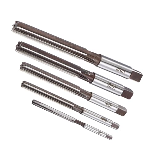 CoCud ハンドリーマーセット 切削直径4mm-12mm 6枚刃 鋼製フライスカッターツール - （用途：アルミニウム 銅 プラスチック用） 5個セット