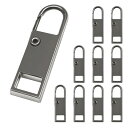 ファスナー 引き手 ジッパータブ チャック ジッパープル ファスナーチャーム ジッパーハンドル スライダー ジッパー修理キット かばん 財布 衣類 靴 10個セット(グレイ10個)