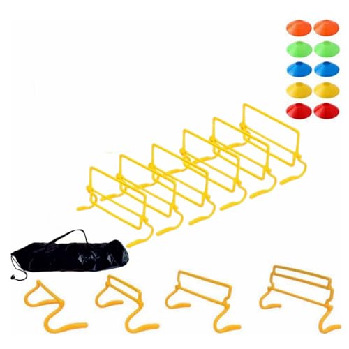 壊れにくい トレーニング ミニハードル 6台セット 収納袋付 高さ4段階 調節可能 子供成長しても長く使える…