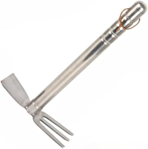 AOBOPO 鍬 ステンレス製 ツルハシ くわ 片手鋤 ステンレス製鍬 ツルハシ・くわ・片手鋤付き 草削り平鍬..