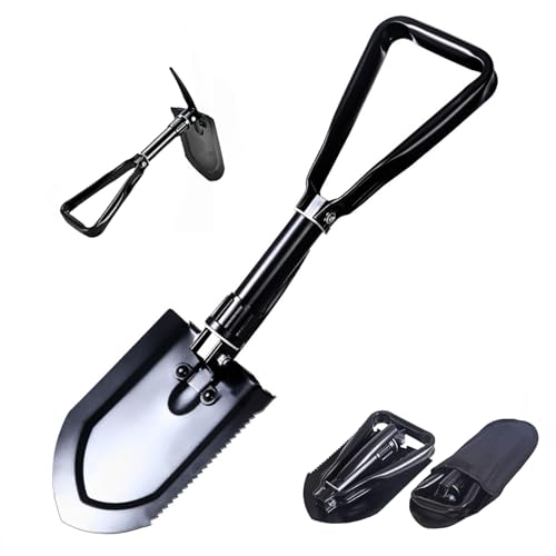 MIROKUYO スコップ シャベル キャンプ 58cm 折り畳み 高炭素鋼 頑丈 アウトドア 小型 軽量 園芸 防災 丈夫 緊急 車載