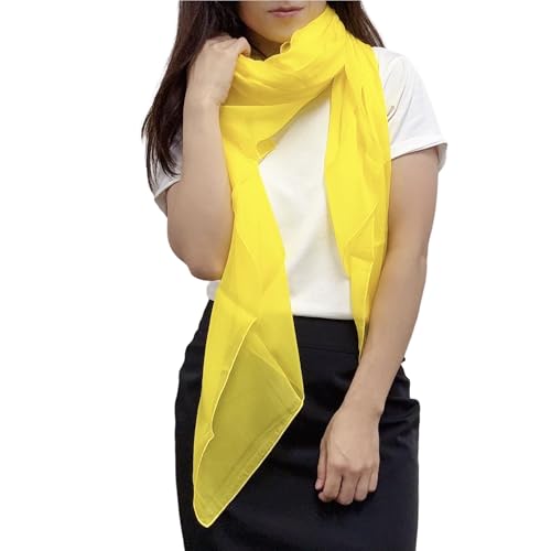 楽天ミヤビ商店[インスタイルジャパン] スカーフ 100％シルク 大判 195×135cm ひまわり 無地 長方形 大きめ 絹 UVカット シフォン 天然素材 肌に優しい 薄手ストール 洗えるシルク 紫外線対策 日焼け対策 首焼