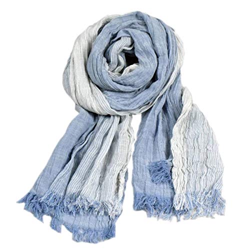 [Eternal Leaf] [エターナルリーフ] グラデーション ストール メンズ 大判 爽やか ストライプ ガーゼストール FT17008 (04.スカイブルー)