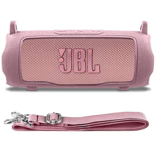 J BL FLIP 7 ポータブルスピーカーシリコンケース ショルダーストラップ付き，ピンク‐co2CREA