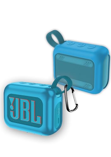 JBL GO4 用 ケース YAJOJO ポータブルスピーカー シリコンケース シリコン保護ケース 落下防止 耐衝撃 防塵 キズ防止 指紋防止 JBL Go4 対応 (スカイブルー)