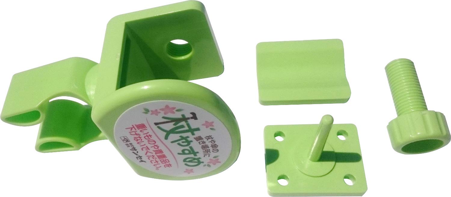 サンセイ ステッキホルダー 杖やすめネジ止め式 クロス グリーン