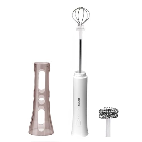 ミルクフォーマー 1台多役 3段階調整 コンパクト 超軽量 静音 ラテアート集付き/ホイッパー コーヒー/抹茶/卵混合/ジャム混合など対応 ミルクフローサー電動 あわだてき 電動 USB充電式 手は