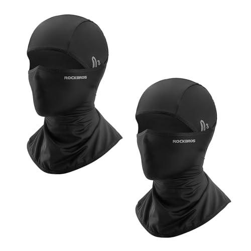 ROCKBROS フェイスカバー 冷感 バラクラバ uvカット 息苦しくない 通気性 吸汗速乾 メガネ穴付き 目出..