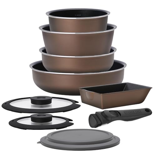 アイリスオーヤマ フライパン 鍋 セット 10点 IH ガス火 深型 ダイヤモンドコート 目盛付き オーブン調..