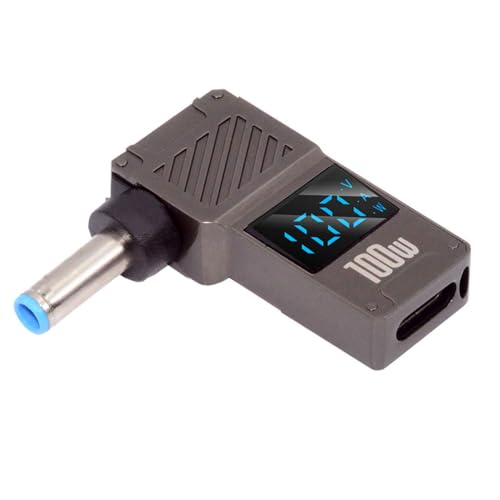 Cablecc USB-C タイプC スマート LED ディスプレイ入力から 100W 出力 DC 4.5x3.0mm ジャック電源 20V 5A PD 充電 65W アダプター ノートパソコン用