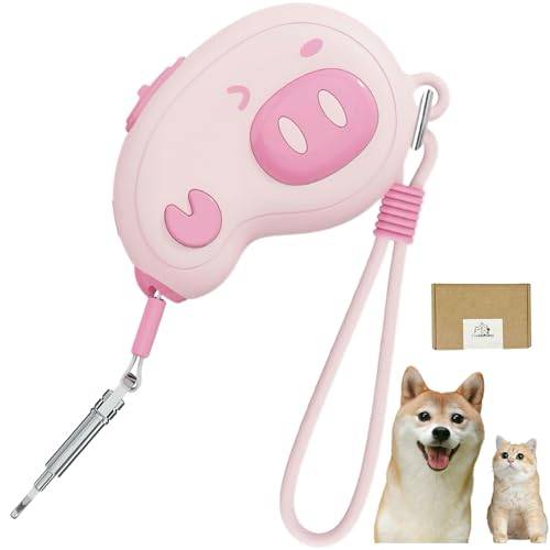 PawishPeace 猫 リード 伸縮 小型犬 中型犬 超軽量 自動巻き取り式 片手操作 ワンタッチロック 丈夫 反射 散歩 夜道 子猫 子犬 かわいい おしゃれ 2.5m 16kg対応 (ピンク)