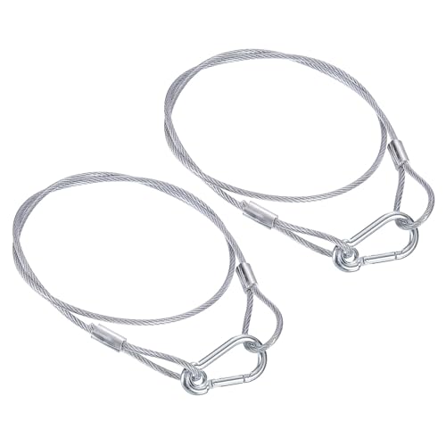 PATIKIL セキュリティワイヤー 31.5"/80cm 2個入り3.3 mmフレキシブルセキュリティワイヤーロープロッ..