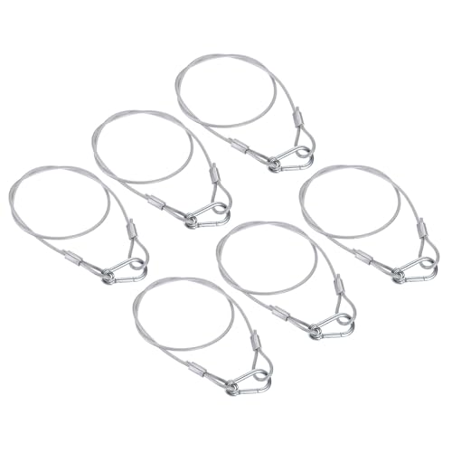 PATIKIL セキュリティワイヤー 39.4"/100cm 6個入り5mmフレキシブルセキュリティワイヤーロープロック..