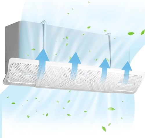 Hergesch? エアコン風除け エアコン風よけカバー 壁掛け式 エアコン用カバー 直撃風防止【長さ調整可60-92cm】風向き上下180°調整 省エネ 取り付け簡単 穴あけ不要 冷房暖房通用