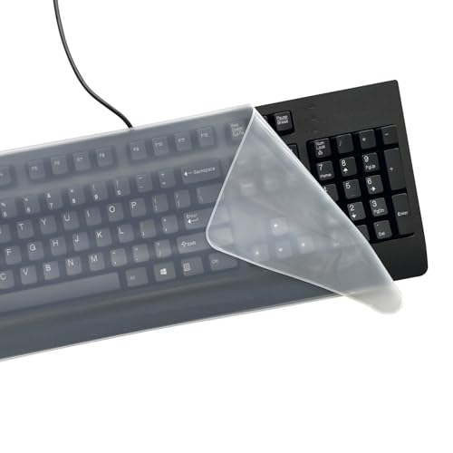 デスクトップ PC キーボード プロテクター 2枚入り極薄 高い透明感 TPU材?防水 静音 防塵 耐磨 シリコ..