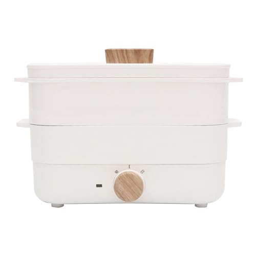 [東京Deco] マルチ調理鍋 1.4L 多機能 クッキング鍋 電気式 ホワイト [2品同時調理・1台6役(茹でる/煮る/炒める/蒸す/沸かす/和える)] 2段階火力調節 かんたん操作 お手入れらくらく 自炊 卓上 無