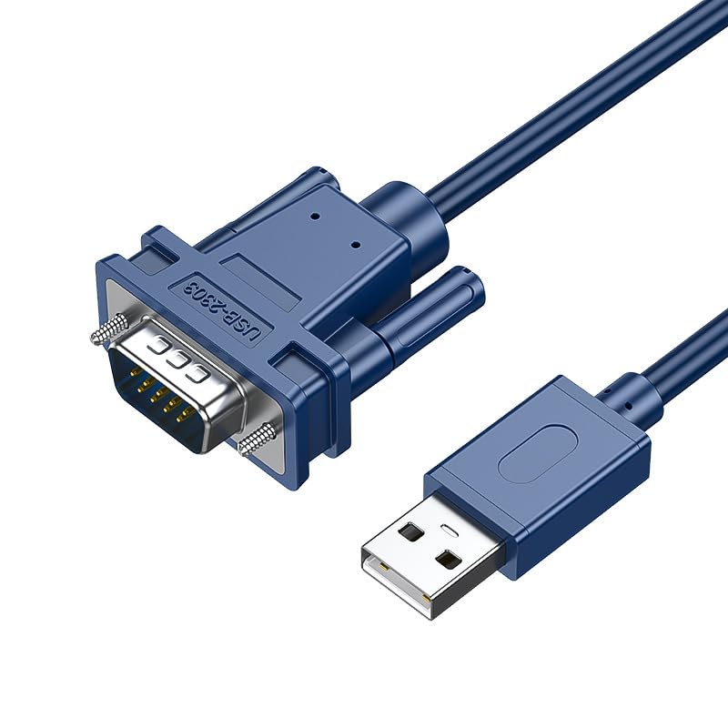FineGood USB to RS232 変換ケーブル 1.2M USB 2.0 -シリアル変換ケーブル [ USB-A to DB9ピン] シリアルケーブル Windows/XP/Vista/Linux/Mac 対応
