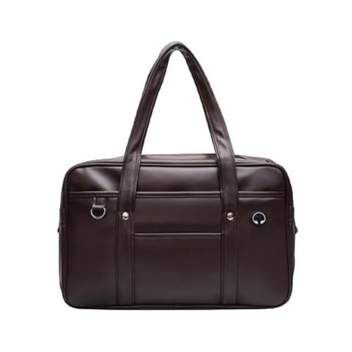 [Sembiko] スクールバッグ 高校生 なレザー 強化された耐久性 人間工学に基づいたショルダーストラップ..