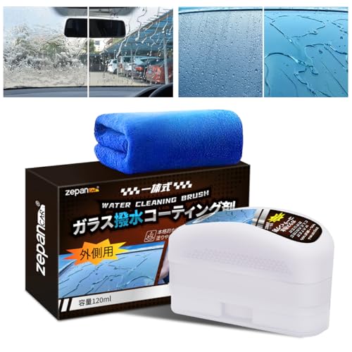 zepan car 車 撥水ブラシ 窓クリーニング 油膜取りブラシ 窓ガラスクリーナー 自動車 油膜除去 鏡 汚れ..