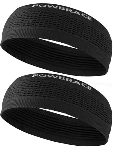 Powbrace ヘッドバンド ヘアバンド【最新強化版】【吸汗速乾・高弾力できつくない】スポーツ用 薄型 メンズ 伸縮性 通気性あり ランニング ヨガ ジム 筋トレ アスレチック 洗顔用 男女兼用