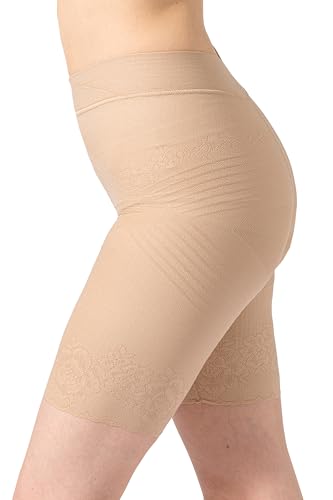 [repose time] ガードル 補正下着 【綿混サポート＆リフトアップガードル】 骨盤ガードル お腹おさえ ヒップアップ 太もも ハイウエスト シームレス 響かない インナー レディース (L-LL, ベージ