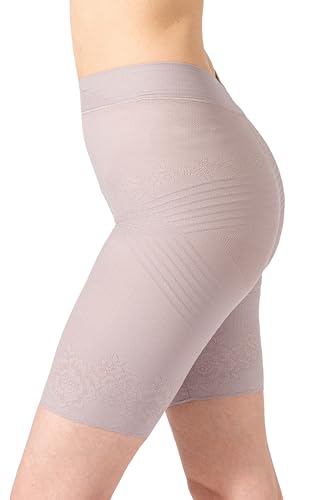 [repose time] ガードル 補正下着 【綿混サポート＆リフトアップガードル】 骨盤ガードル お腹おさえ ヒップアップ 太もも ハイウエスト シームレス 響かない インナー レディース (L-LL, モーブ