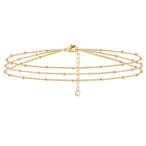 【Mesaro】ブレスレット レディース メンズ 2連ブレスレット つけっぱなし 長さ調節可能 シルバー ゴールド アクセサリー チェーン シンプル プラチナメ...