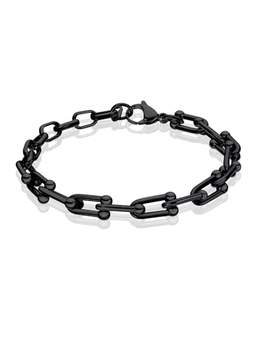 FOCALOOK ブレスレット レディース サージカルステンレス 金属アレルギー ブレスレット U字型 鎖 腕輪 ジルコニア つけっぱなし ファッション 人気 ...