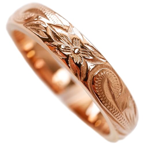 [ジュライス] ハワイアンジュエリー リング 指輪 レディース メンズ ステンレスリング サージカルステンレス ユニ 男女兼用 金属アレルギー対応 つけっぱなしOK ピンクゴールド 7号