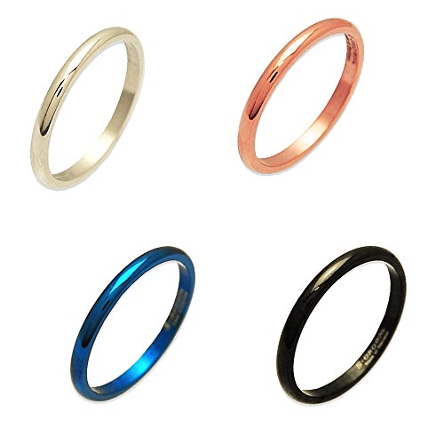 スリム 細身 2mm 甲丸 ラウンド ステンレス リング ミディリング ファランジリング 関節リング ノンアレルギー ステンレス製品 ピンクゴールド 13号