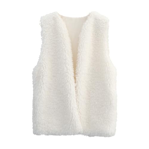 [アクアガレージ] プードルフェイクファーロングベスト ライトアウター エコファー フェイクファー もこもこ カジュアル 無地 暖かい ベーシック 羽織り レイヤード ゆったり ジレ シャギ