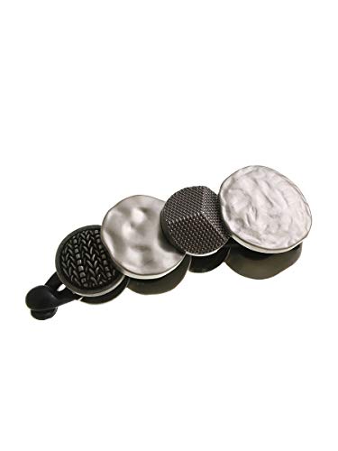 ヴァンテーヌ VINGTAINE メタル ボタン バナナクリップ マットシルバー ヘアアクセサリー H7314-S-